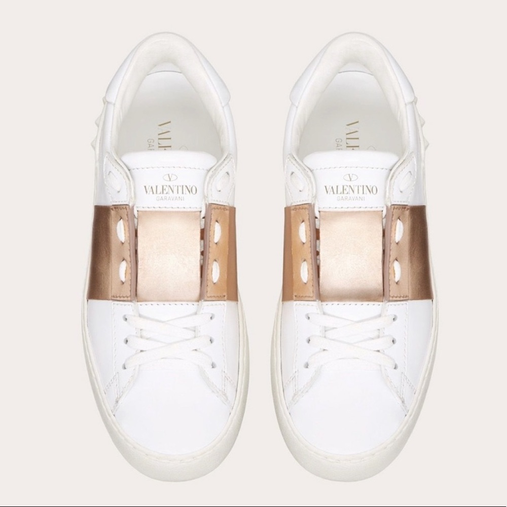 Valentino Open Sneaker in Rose Gold Size 38